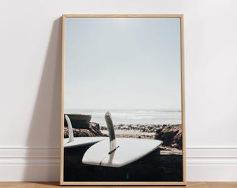 Longboard, Surfer Digital Print, Surf Wall Art, Coastal Surf Decor, Surf Photography Print, Boho Surf Decor, Minimalist