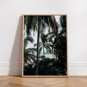 Morning Lookout, Tropical Palm Tree Print, Palm Tree Wall Art, Palm Tree Digital Art, Tropical Decor, Coastal Palm Tree Print