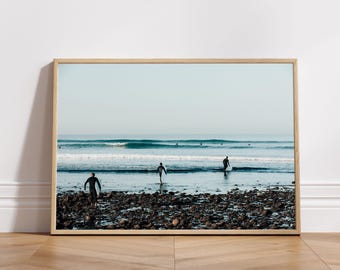 Morning Commute, Surfer Digital Print, Surf Wall Art, Coastal Surf Decor, Surf Photography Print, Boho Surf Decor, Minimalist