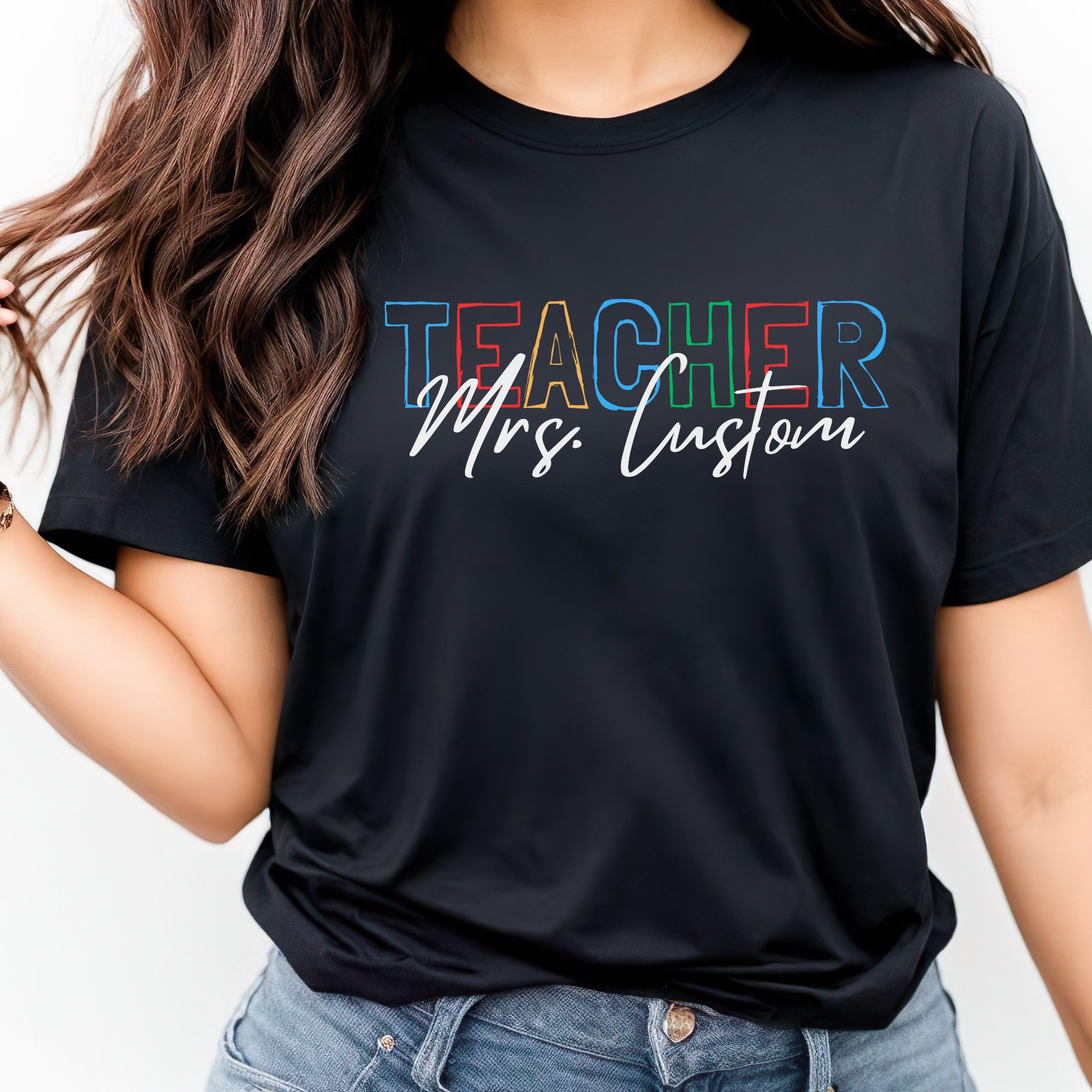 Personalized Teacher T-Shirt with Name, Gifted Teacher