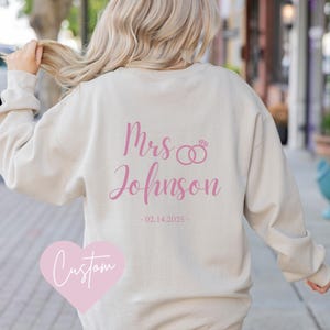 Personalized Bridal Sweatshirt, Custom Mrs Sweater, Engagement Gift for Bride, Future Mrs Sweater, Custom Bride Gift, Honeymoon Sweatshirt