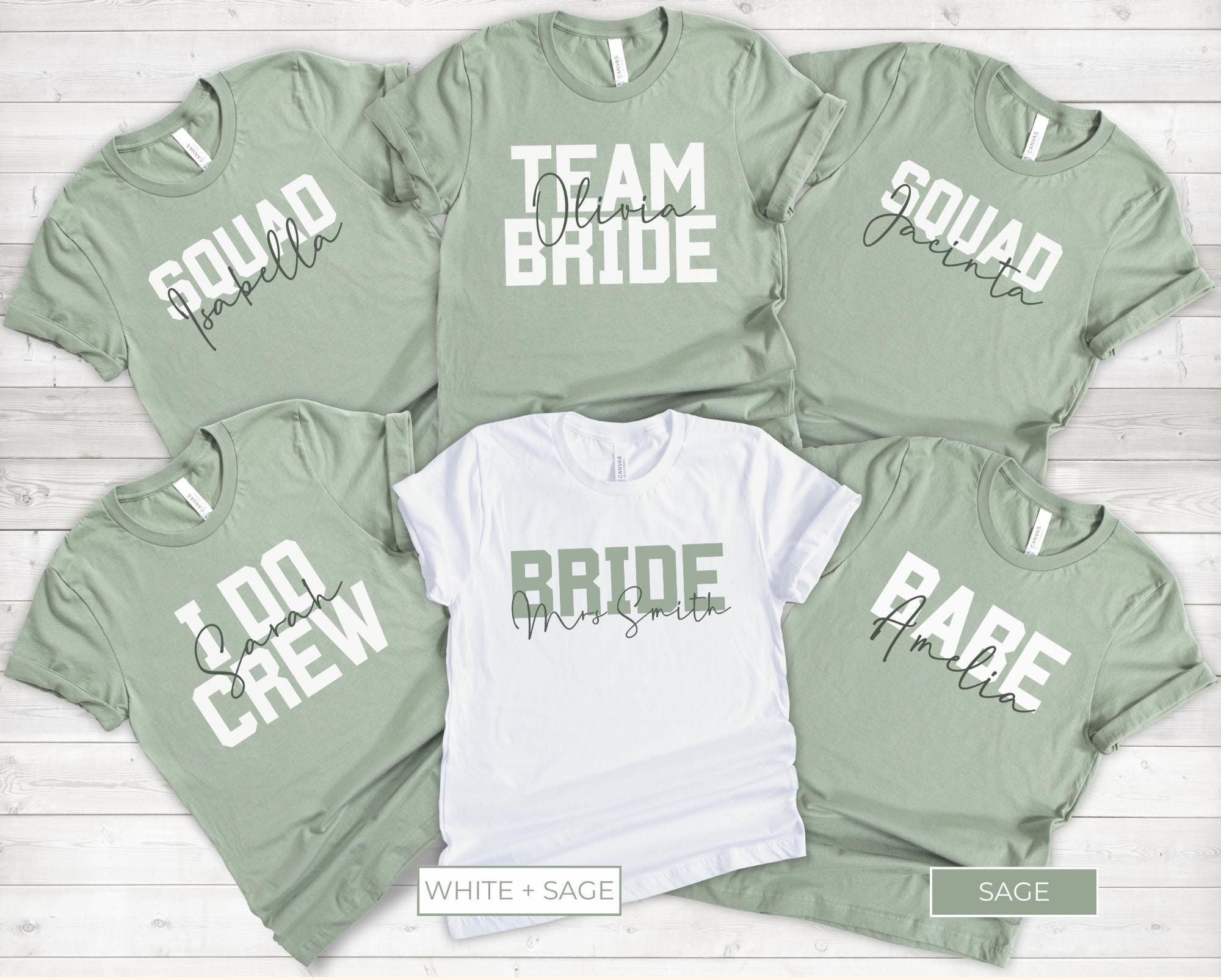 Maglietta Team Bride Donna – JGA Tshirt Per Addio Al Nubilato, Squadra Sposa, Damigelle, Cotone Morbido, Ricordo Speciale