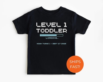 Camiseta personalizada de primeiro aniversário para criança, camiseta personalizada de primeiro aniversário para criança, presente de primeiro aniversário para menino, camiseta personalizada de aniversário para criança gamer