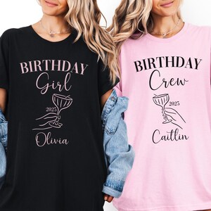 Custom Birthday Group Shirts with Personalized Name, Matching Custom Birthday Tee, Personalized Birthday Gift for Girl, Birthday Squad Shirt