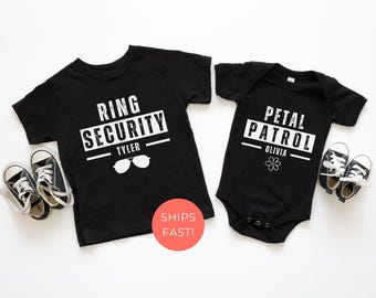 Custom Ring Bearer & Flower Girl Shirts, Personalized Kids Wedding Party Tees, Page Boy and Flower Girl Shirts, Bridal Party Proposal Gift