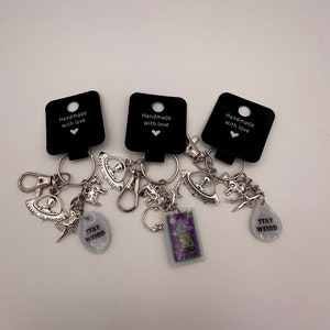 UFO/alien/cow charm keychain