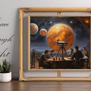 Exoplanet Discovery (2 oil like paintings) AI generated - Unique