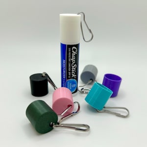 Chapstick Keychain Holder - Lip Balm Keychain - Cap keychain - Works for Aquaphor Blistex Carmex Chapstick - Practical gift - gift for her