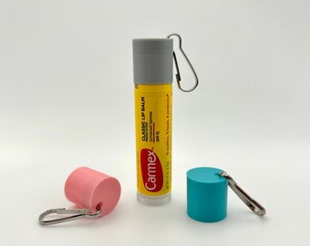 Bulopur 3D Print Lipstick Holder Keychain – Neoprene Chapstick Tube Clip, Travel Cosmetic Accessory