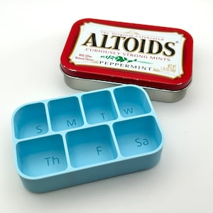 Altoid tin insert for pills -  Seven Days a Week Pill Holder,  Divider Insert Organizer, Altoid storage container
