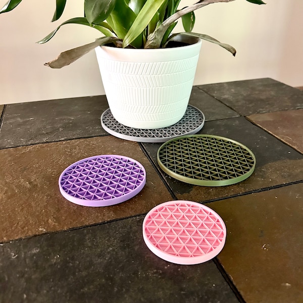 Plant tray - unique design, multiple sizes, indoor plants, humidity tray, pot saucer, plant plate and drainage tray