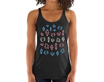 Crystals Trans Shirt, Trans Pride Tee, Subtle Trans Pride, Trans Flag Colors, Trans Gift, Cute Trans Shirt