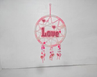 Colgante de pared Pink Love Dreamcatcher