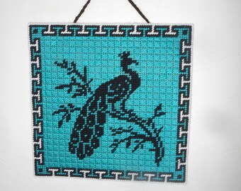 Colgante de pared de pavo real