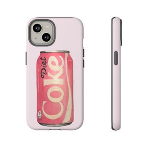 Pink Diet Coke Trendy Tough Phone Case | iPhone 16/15/14/13/12/11 Pro Max XR | Galaxy S23/S22/S21 Ultra | Pixel 6/7/8 Pro, Cool Girly Case