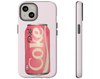 Pink Diet Coke Trendy Tough Phone Case | iPhone 16/15/14/13/12/11 Pro Max XR | Galaxy S23/S22/S21 Ultra | Pixel 6/7/8 Pro, Cool Girly Case