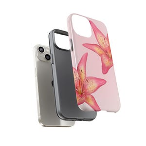 Pink Lily Flower Phone Case | iPhone 17/16/15/14/13/12/11 Pro Max | Galaxy S23/S22/S21 Ultra | Pixel 6/7/8 , Trendy Cool Girl Y2K Phone Case image 2