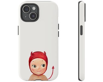 Devil Angel Baby Hand Painted Tough Phone Case | iPhone 17/16/15/14/13/12/11 Pro Max XR | Galaxy S23/S22/S21 Ultra | Pixel 6/7/8 Pro