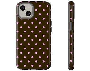 Cute Polka Dot Trendy Aesthetic Phone Case | iPhone 17/16/15/14/13/12 Pro Max XR | Galaxy S23/S22/S21 Ultra | Pixel 6/7/8 Vintage Cool Girl