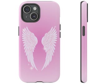 Cute Pink Angel Wings Trendy Y2K Phone Case, iPhone 17, Aesthetic Protective iPhone Cover, Stylish Phone Accessory, Unique Gift, Cool Phone