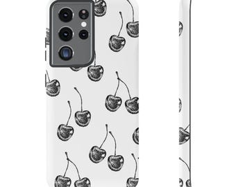 シンプルなチェリーの手描き風タフスマホケース | iPhone 17/16/15/14