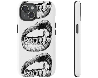 Grillz Y2K Hand Drawn Tough Phone Case | iPhone 17/16/15/14/13/12 Pro Max XR | Galaxy S23/S22/S21 Ultra | Pixel 6/7/8 Pro | Cool Girl Trendy