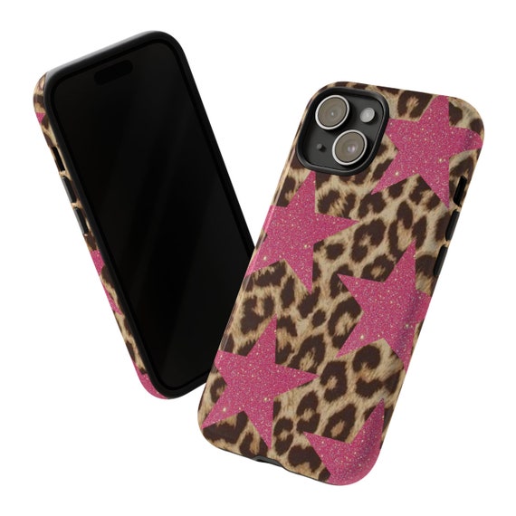 Niedliche IPhone 12/12 Pro Hülle – Rosa Leopardenmuster Mit Sternen-Design
