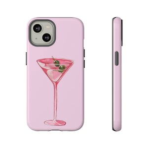 Pink Martini Hand Painted Tough Phone Case | iPhone 15/14/13/12/11 Pro Max XR | Galaxy S23/S22/S21 Ultra | Pixel 6/7/8 Pro | Cool Girl Case