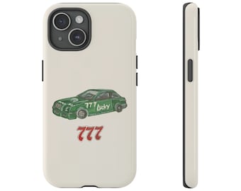 777 Lucky Car Hand Painted Tough Phone Case | iPhone 17/16/15/14/13/12 Pro Max XR | Galaxy S23/S22/S21 Ultra | Pixel 6/7/8 Pro | Cool Girl