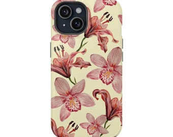 MagSafe Handgemalte Blumen Robuste Handyhülle, Trendige Magnetische Handyhülle | iPhone 17/16/15/14/13 Pro Max XR | Niedliche Tiger Lilie Handyhülle