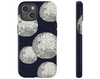Mirror Ball Hand Painted Tough Phone Case | iPhone 17/16/15/14/13 Pro Max XR | Galaxy S23/S22/S21 Ultra | Pixel 6/7/8 Pro | Disco Ball Case