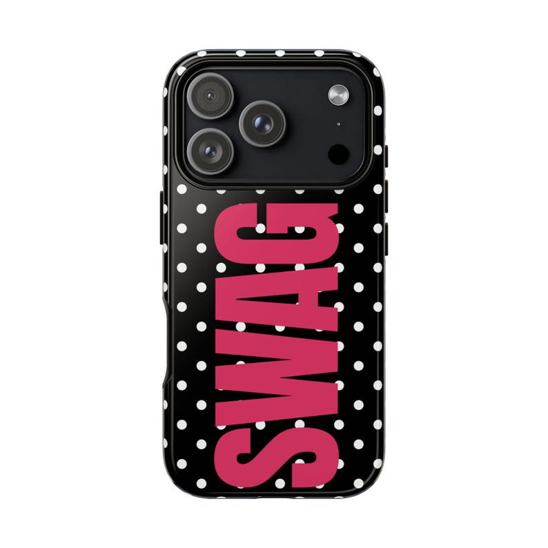 Swag Polka Dot Phone Case, iPhone 17 Case, Trendy Aesthetic Protective Cover for iPhone, Cool Y2K Samsung, Slim, Gift for Her, Accessories image 1
