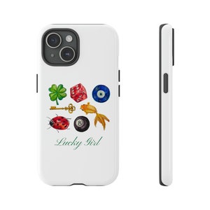ラッキーガール タフ フォンケース | iPhone 15/14/13/12/11 Pro Max XR | Galaxy S23/S22/S21 Ultra | Pixel 6/7/8 Pro | タフケース | クールガール 8Ball
