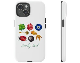 Lucky Girl Tough Phone Case | iPhone 17/16/15/14/13 Pro Max XR | Galaxy S23/S22/S21 Ultra | Pixel 6/7/8 Pro | Tough Cases | Cool Girl 8Ball