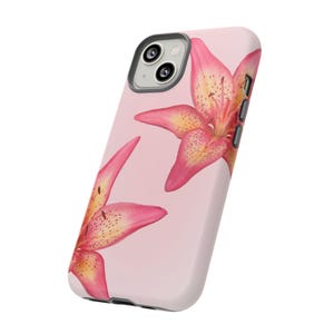 Pink Lily Flower Phone Case | iPhone 17/16/15/14/13/12/11 Pro Max | Galaxy S23/S22/S21 Ultra | Pixel 6/7/8 , Trendy Cool Girl Y2K Phone Case image 5