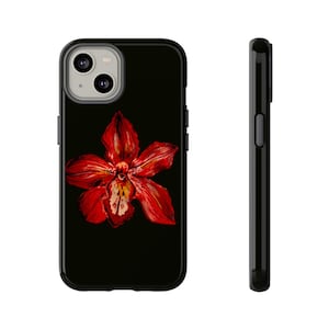 Red Orchid Phone Case, Flower Phone Case | iPhone 16/15/14/13/12/11 Pro Max | Galaxy S23/S22/S21 Ultra Pixel 6, Trendy Cool Girl Phone Case