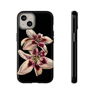 Stoer telefoonhoesje met handgeschilderde bloem | iPhone 15/14/13/12/11 Pro Max XR | Galaxy S23/S22/S21 Ultra | Pixel 6/7/8 Pro | Y2K: esthetisch, trendy