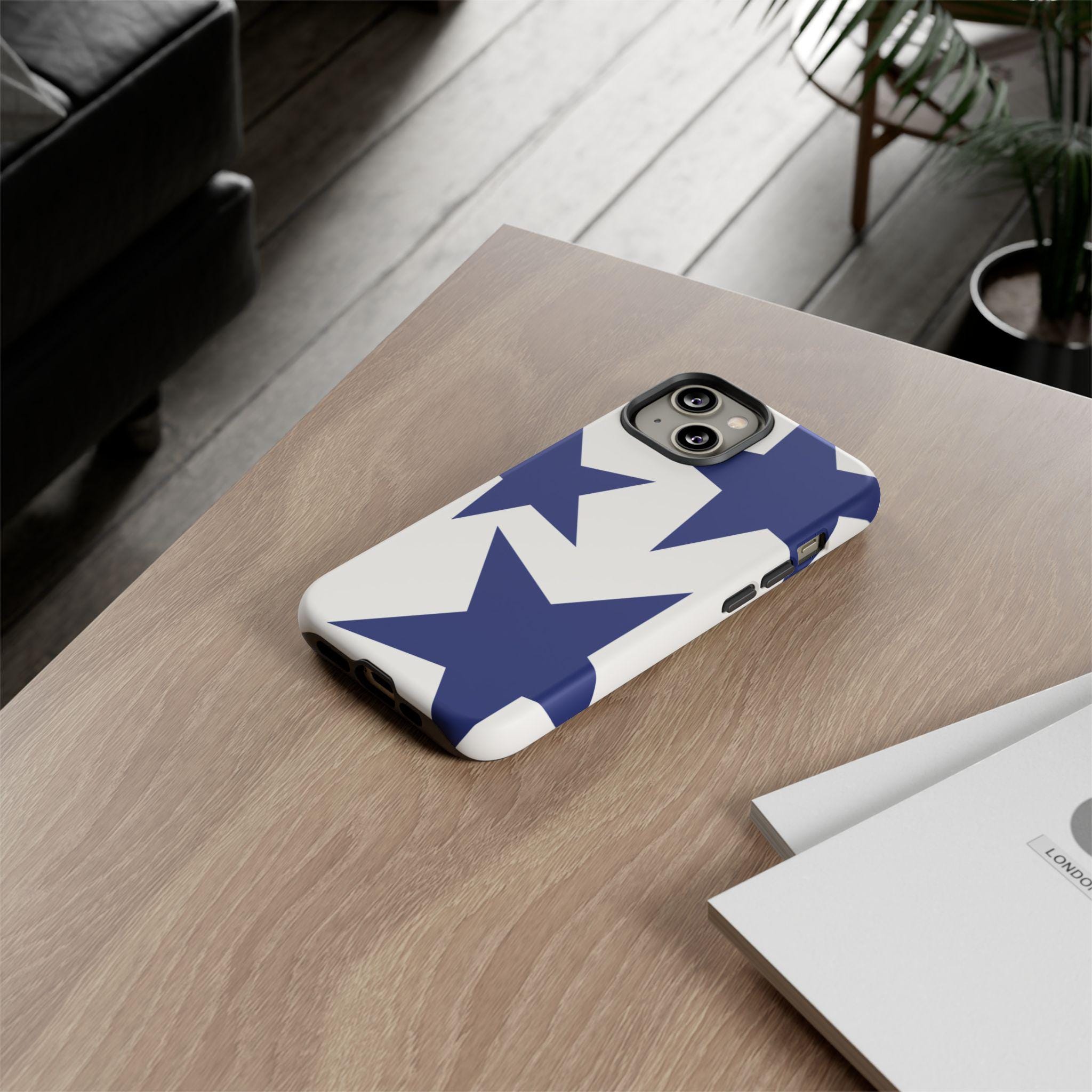 ★DESIGN SKIN★ iPhone Galaxy Galaxy Note Zipper Case Navy Navy Star Trendy Y2K Tough Phone Case | iPhone 16/15/14/13