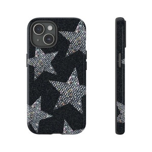 Étui pour portable robuste Silver Star | iPhone 16/15/14/13/12/11 Pro Max XR | Galaxy S23/S22/S21 Ultra | Pixel 6/7/8 Pro | Cas difficiles | Fille étoile