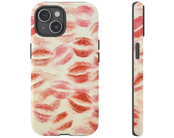 Kisses Tough Phone Case | iPhone 17/16/15/14/13/12 Pro Max XR | Galaxy S23/S22/S21 Ultra | Pixel 6/7/8 Pro | Coquette Trendy, Aesthetic Case