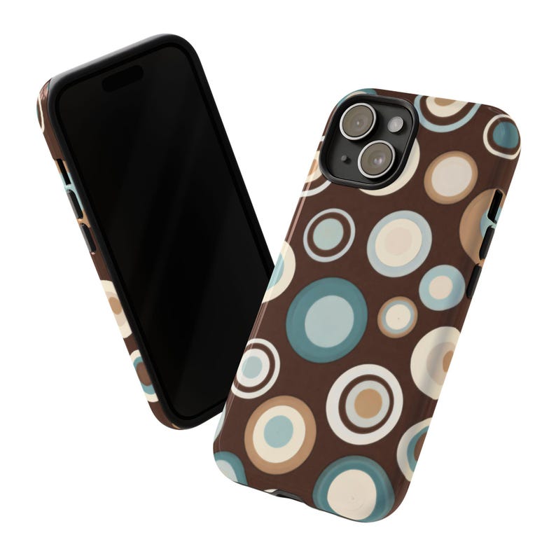 Funda para teléfono con nostalgia de los años 2000, con círculos y estampado infantil del año 2000 para iPhone 17/16/15/14, funda retro para Samsung, funda con estética vintage de moda. imagen 6
