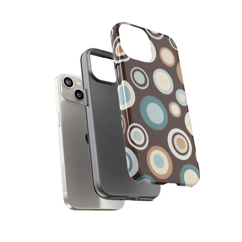 Funda para teléfono con nostalgia de los años 2000, con círculos y estampado infantil del año 2000 para iPhone 17/16/15/14, funda retro para Samsung, funda con estética vintage de moda. imagen 2