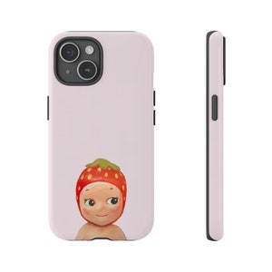 Strawberry Angel Baby Handgemalte robuste Handyhülle | iPhone 17/16/15/14/13/12/11 Pro Max XR | Galaxy S23/S22/S21 Ultra | Pixel 6/7/8 Pro