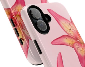 Pink Lily Flower Phone Case | iPhone 17/16/15/14/13/12/11 Pro Max