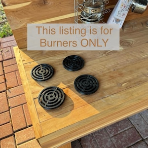 Mud Kitchen Burners - Outdoor Play Kitchen Plastic Burners with mounting screws - MADE IN USA