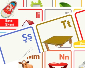 Cartes-éclair de l'alphabet yoruba – Apprentissage des langues pour enfants et adultes (PDF)