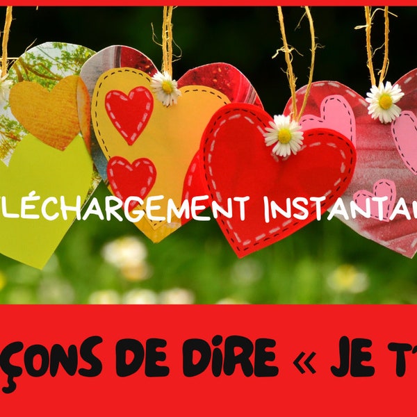 Cadeau de la Saint-Valentin | 100 façons de dire je t’aime | Téléchargement instantané | Comment dire je t’aime tous les jours en français