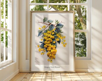 Oregon Grape Flower Art Print: Botanical Wall Art, Museum Grade Paper