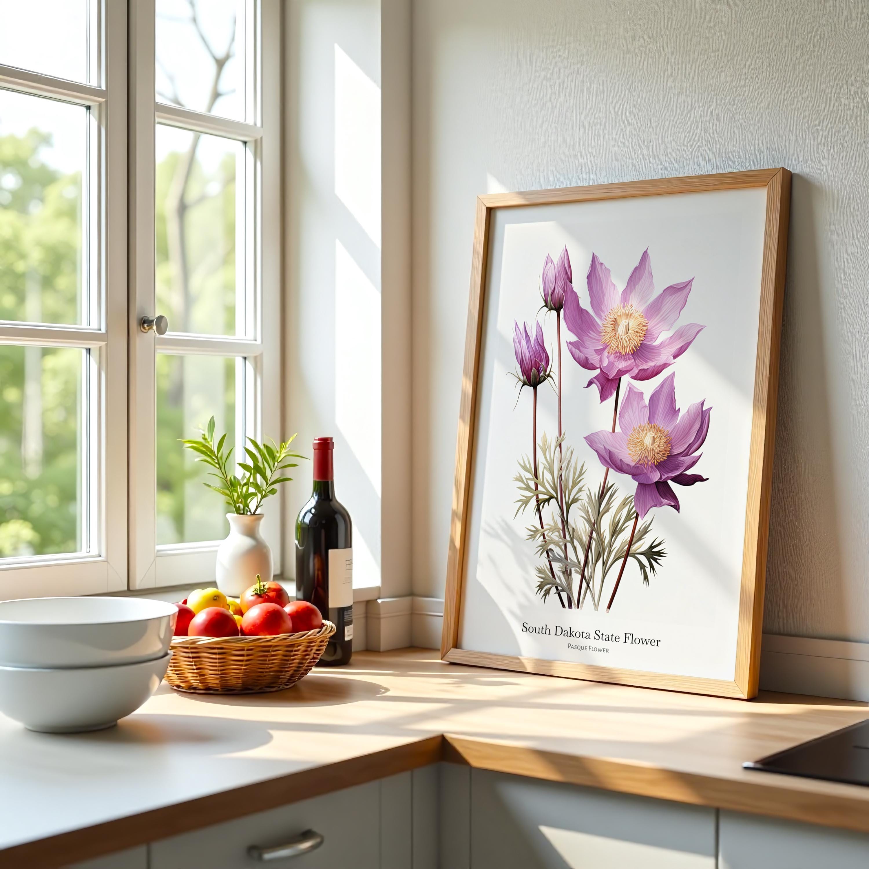 Pasque Flower Art Print: South Dakota State Flower, Museum Grade