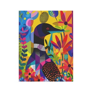 Minnesota State Bird Garden Flag: Colorful Loon Art, Yard Banner image 6